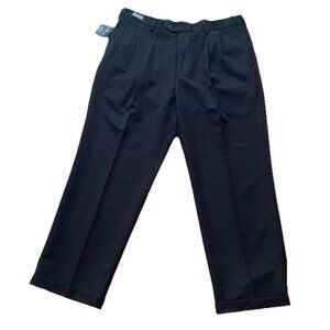 Savane Expandable Comfort Wrinkle Free Pleated Pants Black 38 x 29